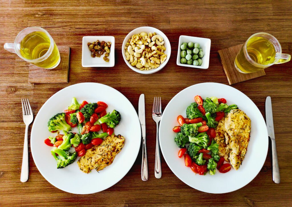 Infogrphics shows that the table full of meals
